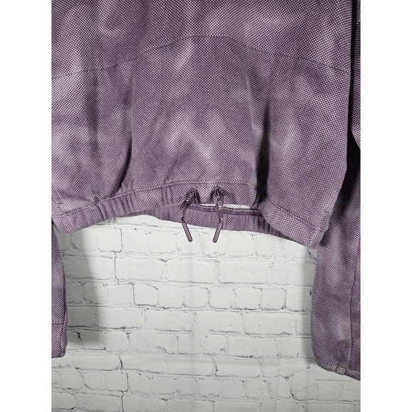 Athleta Girl Pullover Crop Sweatshirt Drawstring Hoodie Purple Size L 12 - Picture 3 of 6